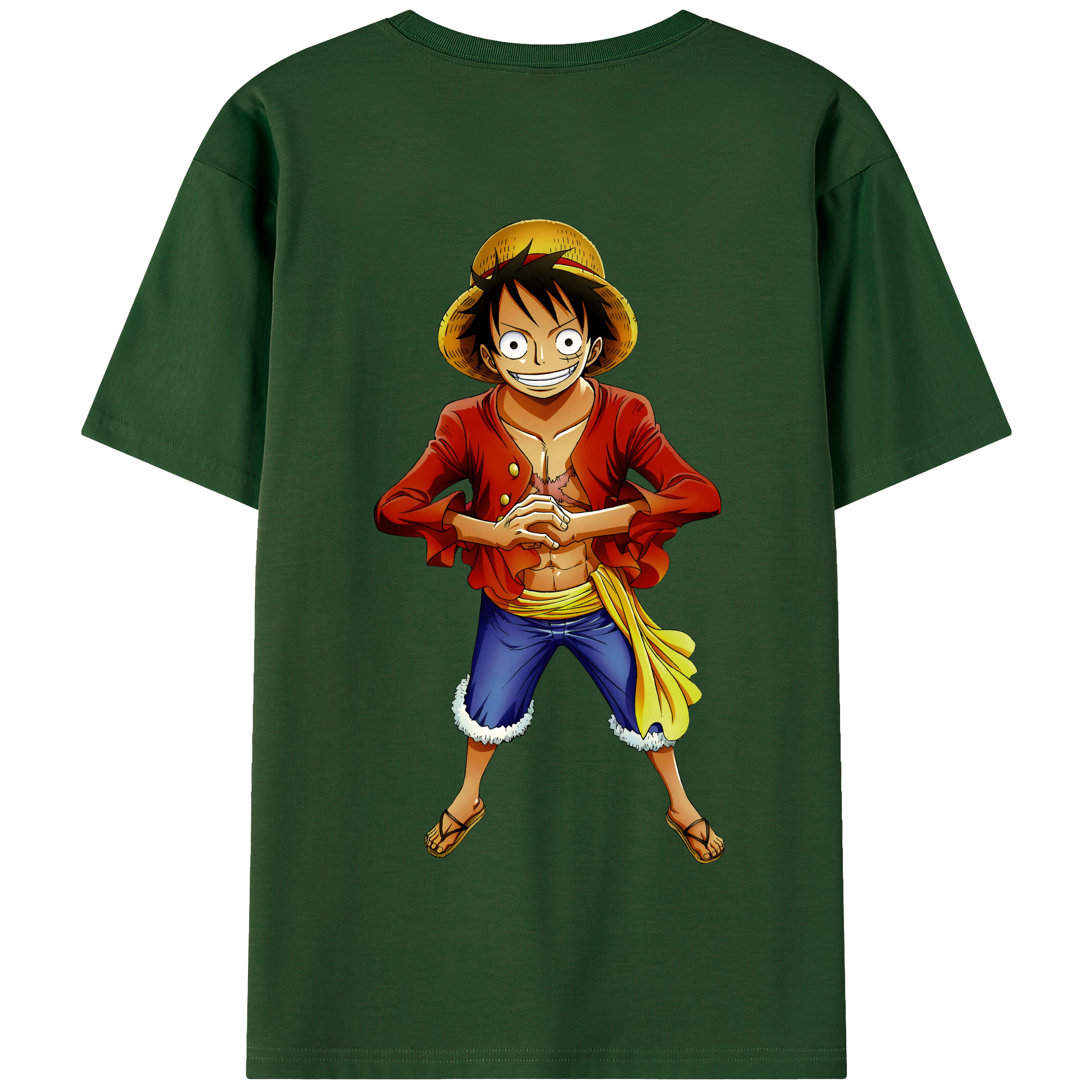 ワンピース モンキー・D・ルフィ ONE PIECE Monkey D. Luffy 綿100％半袖Tシャツ（背面プリント）